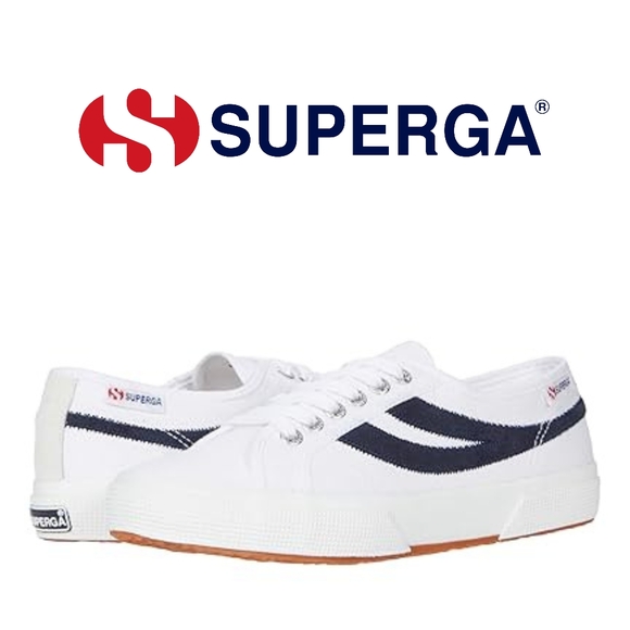 Superga 2953 Swallow Tail White/Navy 36 (US Men's 4.5, US Women's 6) Medium - Picture 2 of 3